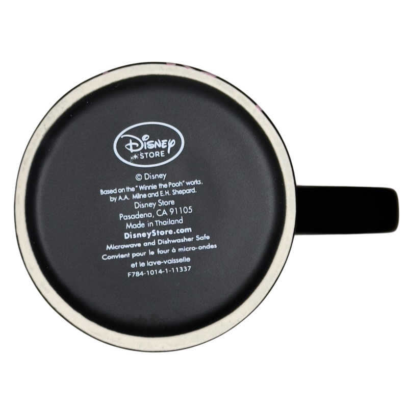 Disney collectible mug pink outline Piglet bottom view showing Disney Store logo and manufacturing text