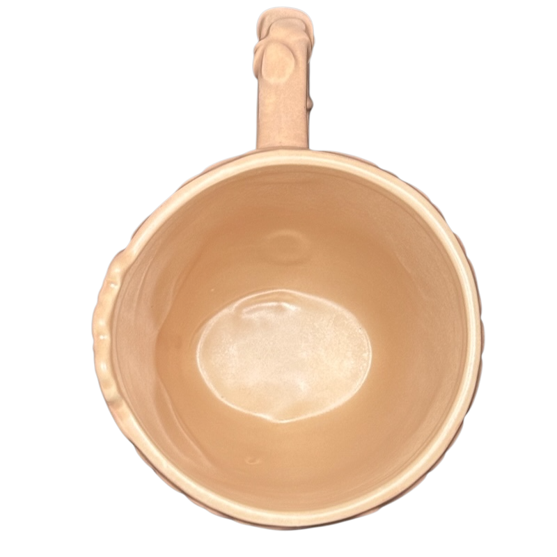 Top view beige ceramic Guardians of the Galaxy Groot mug showing interior and twig textured handle collectible