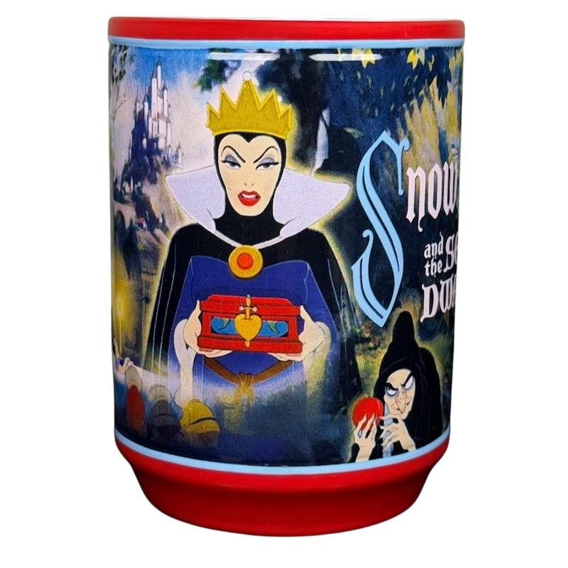Snow White and the Seven Dwarfs Mug Disney Store featuring the Evil Queen and vibrant colors
