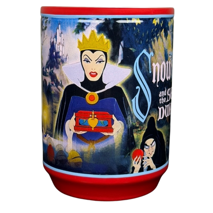 Snow White and the Seven Dwarfs Mug Disney Store featuring the Evil Queen and vibrant colors