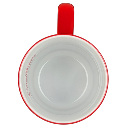 Snow White and the Seven Dwarfs Mug Disney Store with vibrant red exterior and classic design.