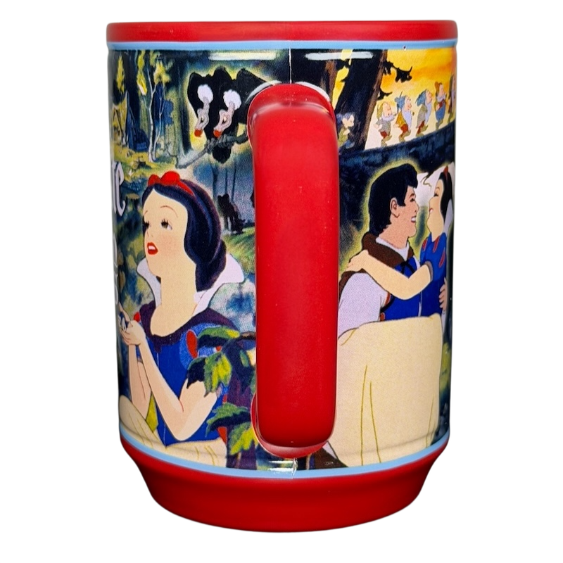 Colorful Snow White and the Seven Dwarfs Mug Disney Store featuring classic characters and vibrant design