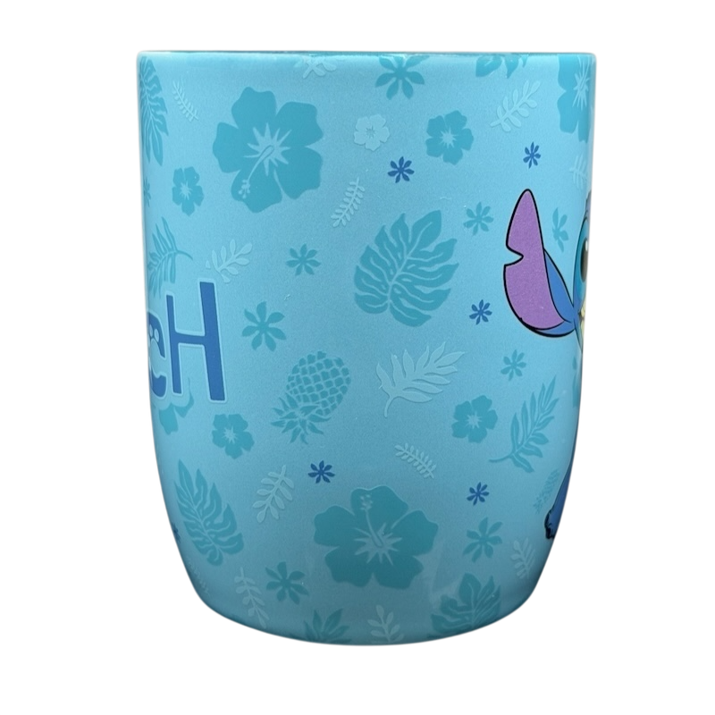 Stitch Ukulele Mug Flower Disney Store featuring vibrant floral designs and Stitch character art