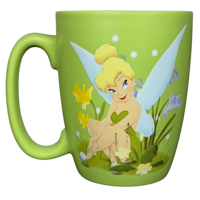 Tinker Bell Floral Collectible Mug Disney Store featuring Tinker Bell surrounded by colorful flowers