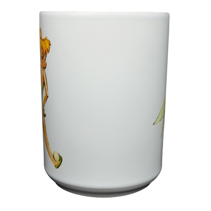 Tinker Bell Tink Sketch Mug Disney Store featuring colorful illustrations of Tinker Bell and her friends