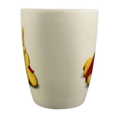 Disney vintage Winnie the Pooh flowers coffee cup with classic Winnie the Pooh design on white ceramic