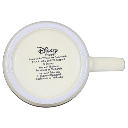Bottom view of vintage Winnie the Pooh flowers coffee cup from Disney Store with production details