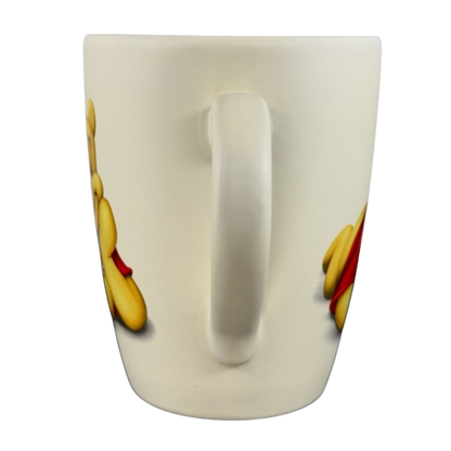 Vintage Winnie the Pooh flowers coffee cup by Disney featuring classic Pooh design with a white handle