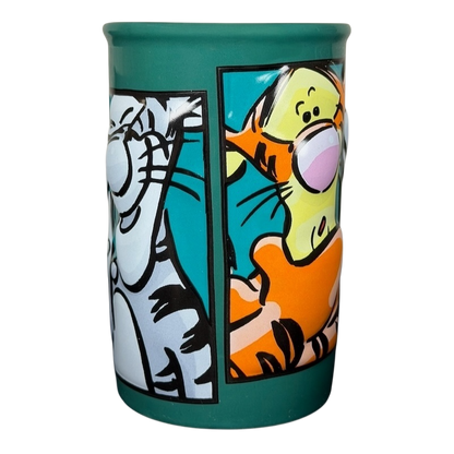 Tigger comic strip mug Disney featuring colorful illustrations of Tigger in an oversized design