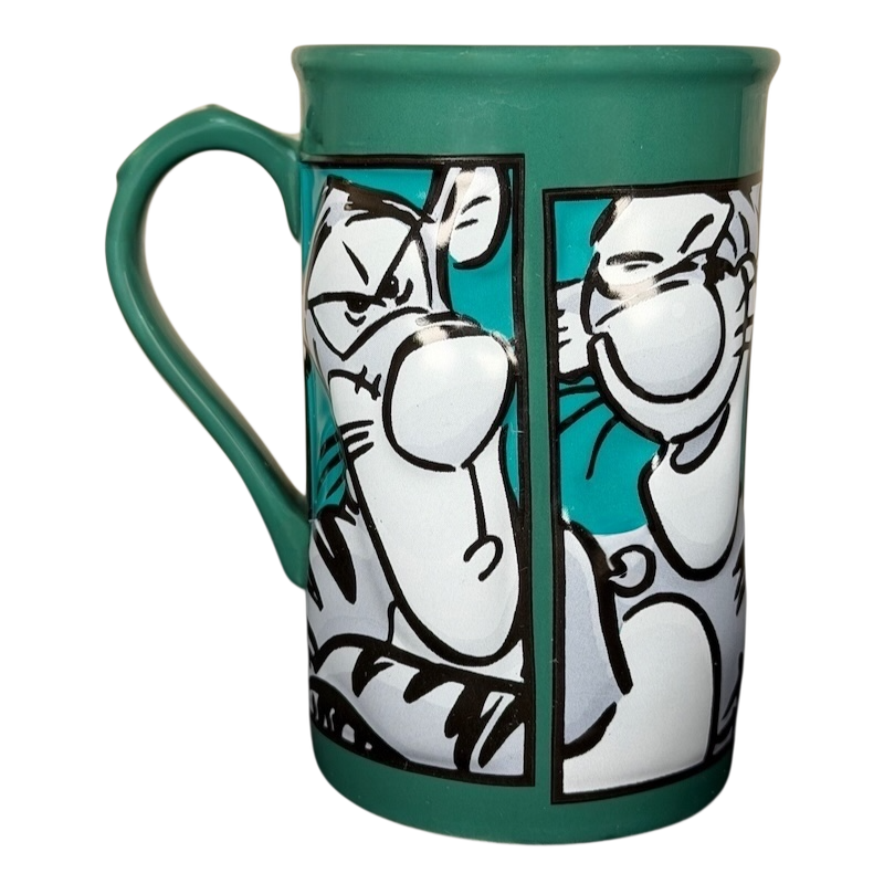 Tigger comic strip mug Disney featuring colorful graphic design of Tigger's playful expressions