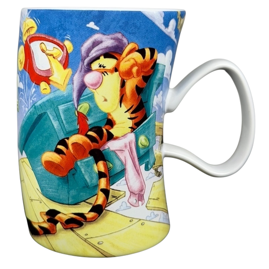 Tigger I'm Feeling Way Too Slow Disney mug featuring colorful artwork of Tigger relaxing