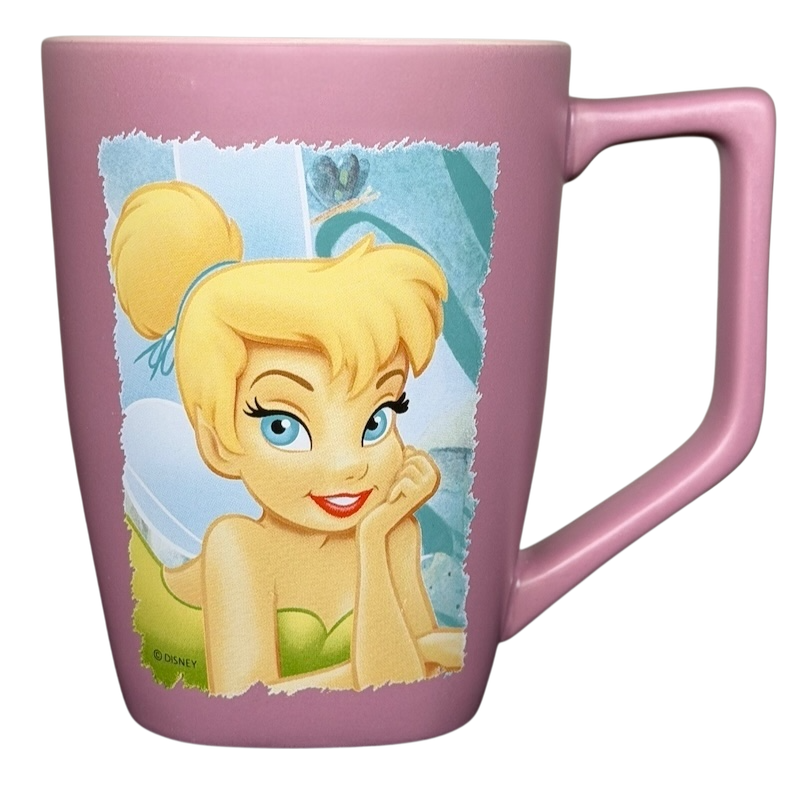 Tinker Bell pink Disney mug featuring a charming image of the iconic fairy