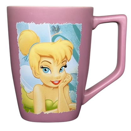 Tinker Bell pink Disney mug featuring a charming image of the iconic fairy