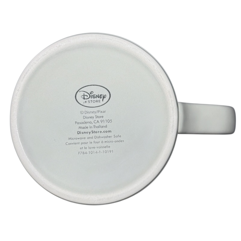 Bottom view of Disney Tow Mater cup vintage showing Disney Store logo and product details