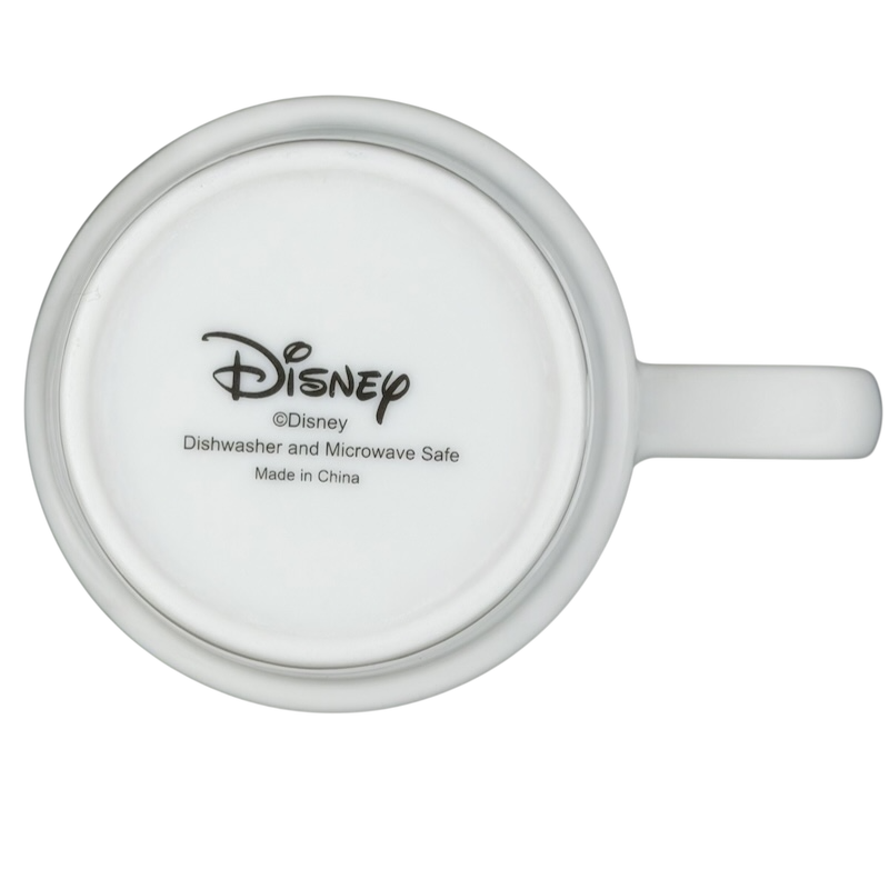 Bottom view of Disney Villains Evil Queen stackable mug with dishwasher and microwave safe label