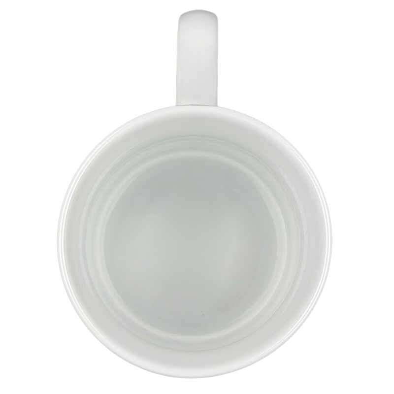 Top view of a Disney Villains Evil Queen stackable mug in white ceramic design