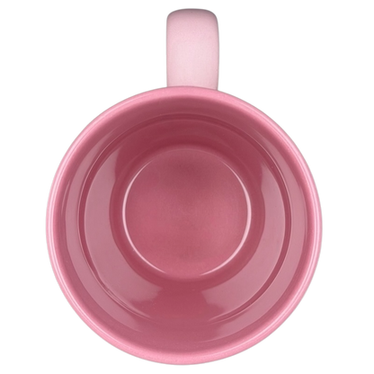 Inside view of a Disney Winnie the Pooh daisy pink mug featuring a smooth finish