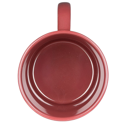 Inside view of Grumpy Snow White Dwarf Etched Mug Disneyland in deep red color