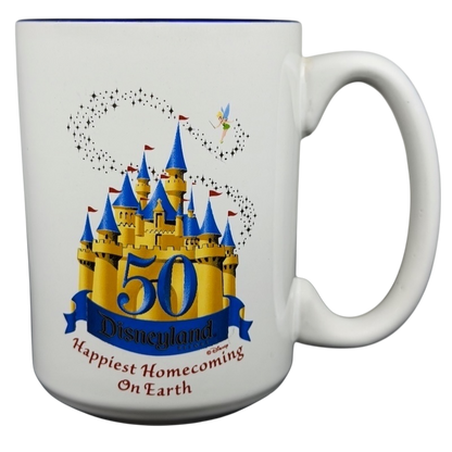 Disneyland Happiest Homecoming on Earth mug featuring a castle and festive design for fans