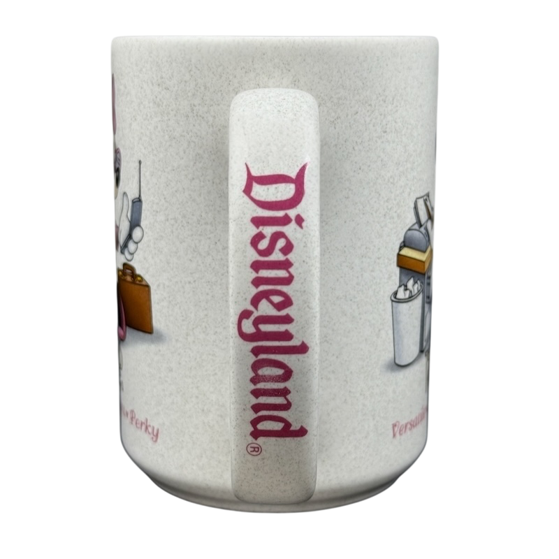 Disneyland Minnie Mouse VIP vintage mug featuring iconic characters and festive design