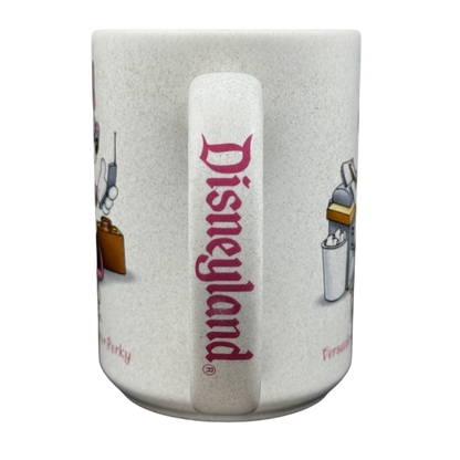 Disneyland Minnie Mouse VIP vintage mug featuring iconic characters and festive design