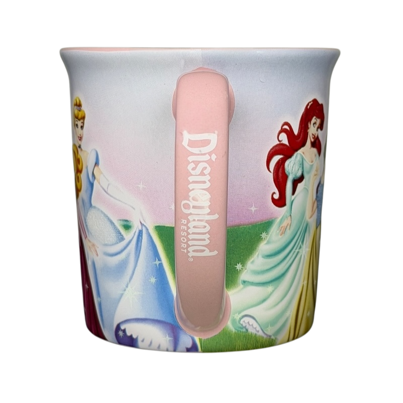 Disney Princess Castle Disneyland Resort Mug featuring Cinderella and Ariel in colorful designs