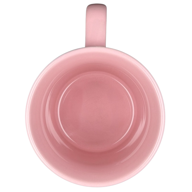 Inside view of a pink ceramic Princess Castle Disneyland Resort Mug with a smooth finish