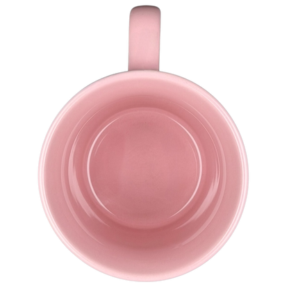 Inside view of a pink ceramic Princess Castle Disneyland Resort Mug with a smooth finish