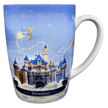 Disneyland Sleeping Beauty Castle mug featuring Tinker Bell and vibrant colors for Disney fans