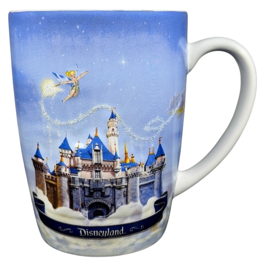 Disneyland Sleeping Beauty Castle mug featuring Tinker Bell and vibrant colors for Disney fans