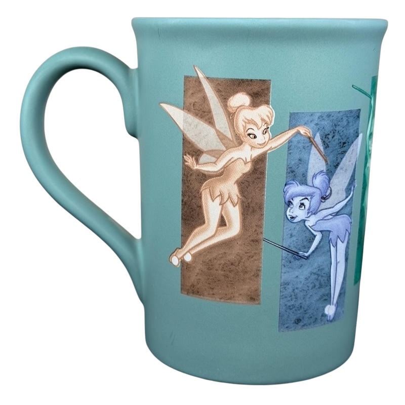 Disney Tinker Bell Tink 5 Poses Disneyland Mug featuring colorful character designs