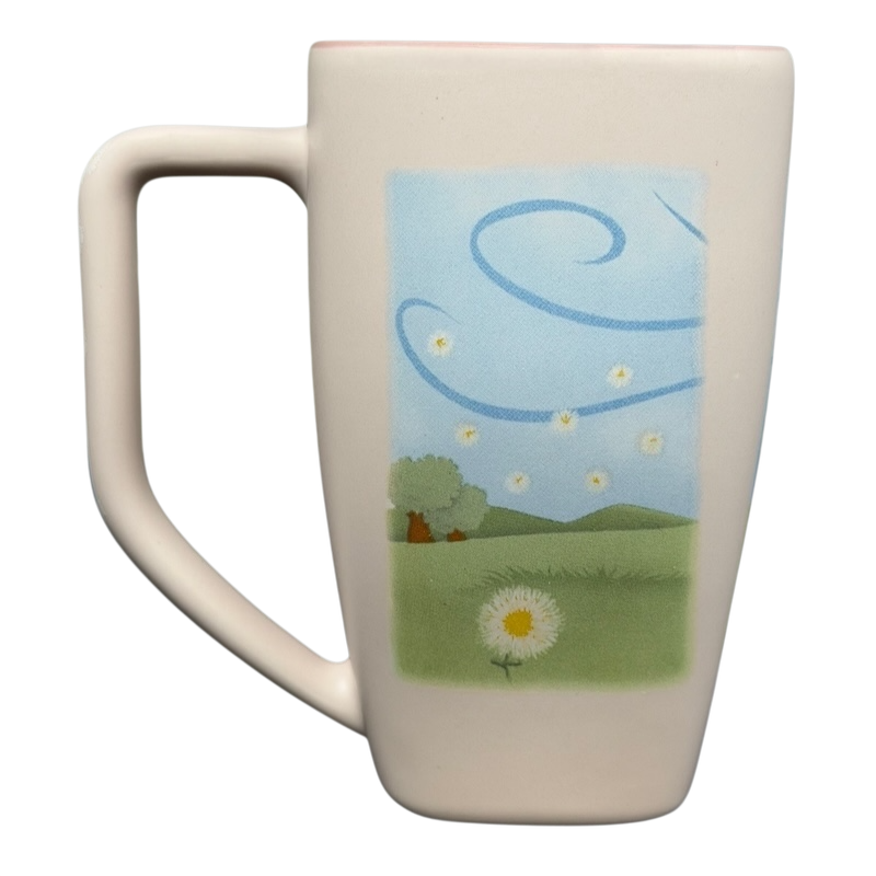 Disneyland Winnie the Pooh Make A Wish vintage mug featuring a scenic design with flowers and hills