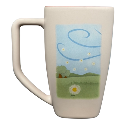 Disneyland Winnie the Pooh Make A Wish vintage mug featuring a scenic design with flowers and hills