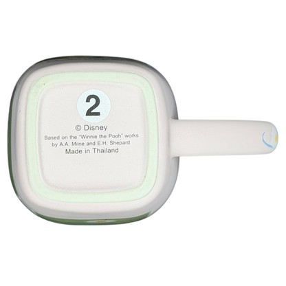 Bottom view of Disneyland Winnie the Pooh Make A Wish vintage mug with label and details