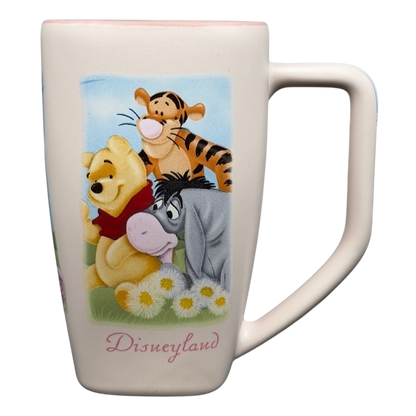 Disneyland Winnie the Pooh Make A Wish vintage mug featuring Pooh, Tigger, and Eeyore in a colorful design