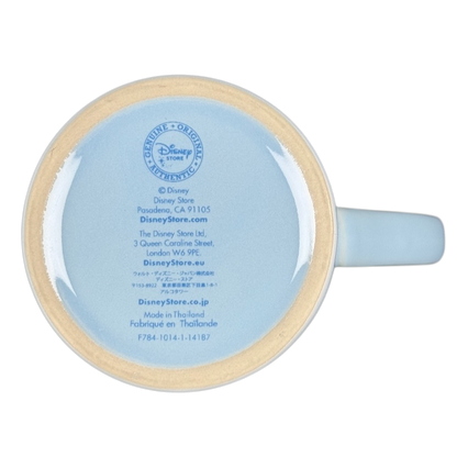 Frozen Elsa Disney mug underside view light blue ceramic base with Disney Store logo and text