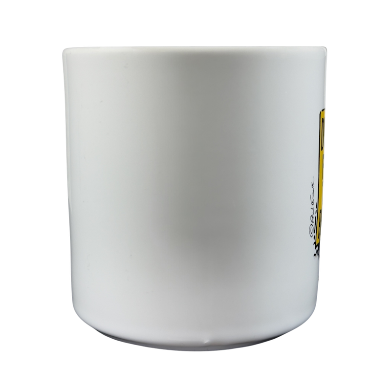 Brinker Ink do not feed the bears vintage mug in classic white design with humorous cautionary message