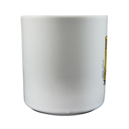 Brinker Ink do not feed the bears vintage mug in classic white design with humorous cautionary message