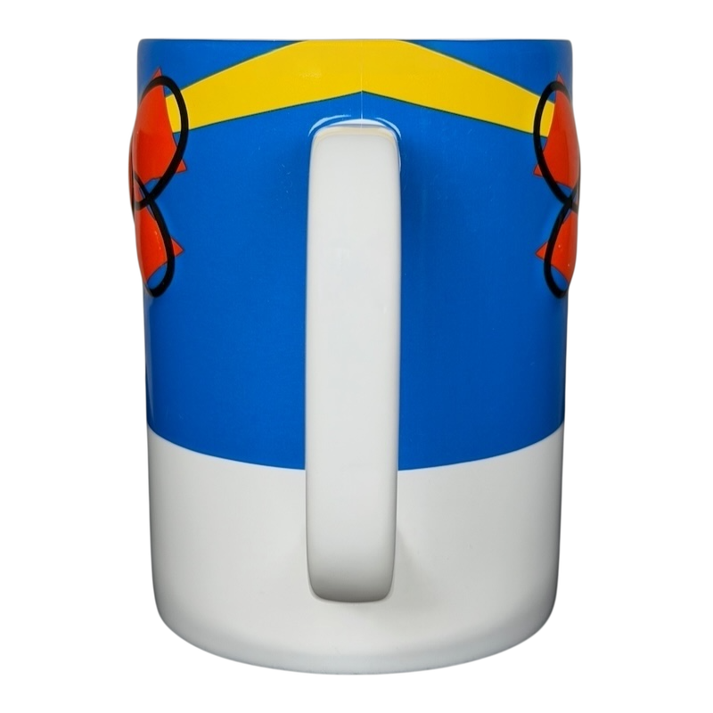 Disney Donald Duck Bow collectible mug with vibrant blue and white design featuring Donald's iconic bow