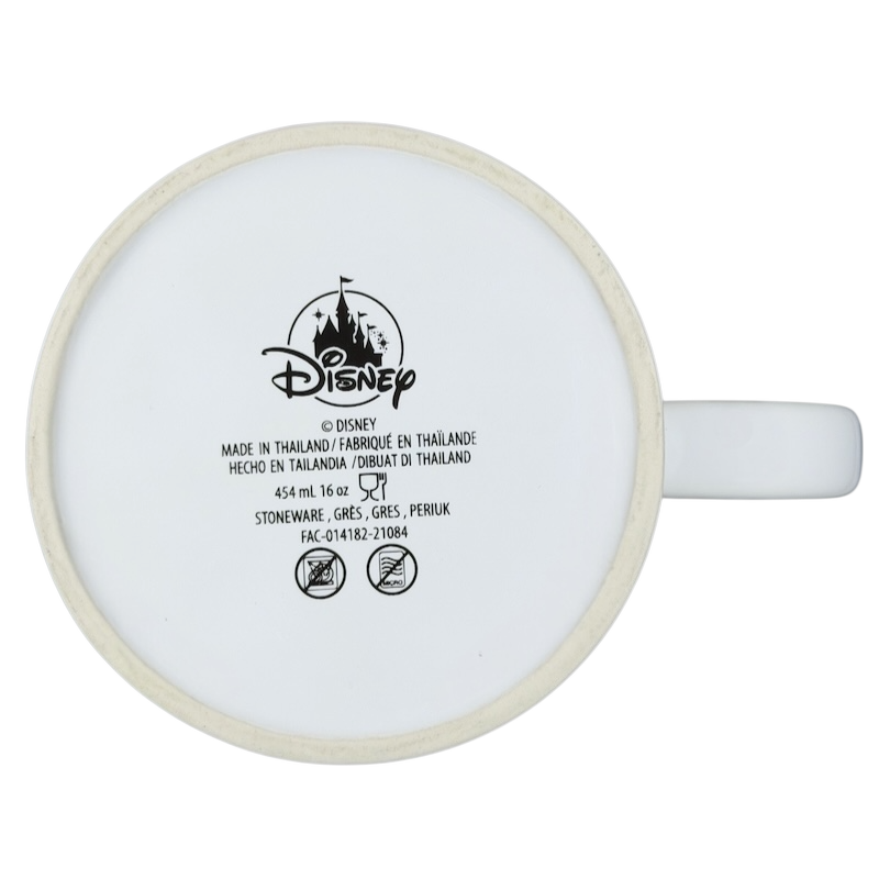 Bottom view of the Disney Donald Duck Bow collectible mug showcasing the brand details and design.