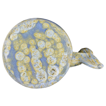Doug Wylie Whale Tail Handle Mug in artistic design with blue and yellow patterns