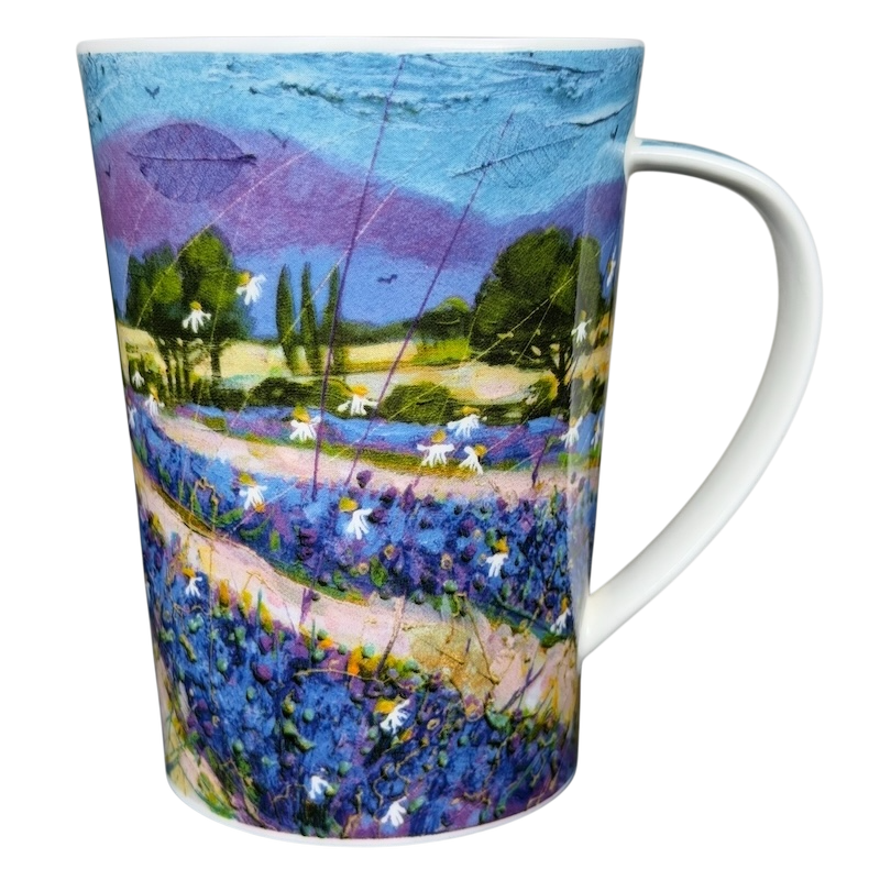 Bella Vista Deborah Phillips Mug Dunoon featuring a vibrant floral design and scenic landscape
