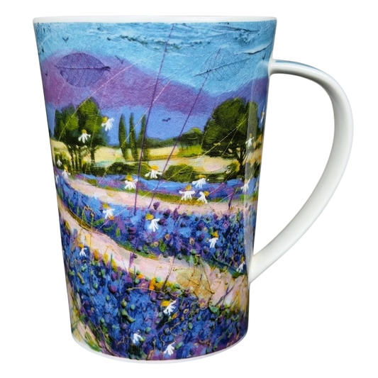 Bella Vista Deborah Phillips Mug Dunoon featuring a vibrant floral design and scenic landscape