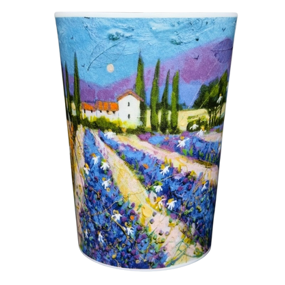 Bella Vista Deborah Phillips Mug Dunoon featuring a scenic floral landscape design in vibrant colors