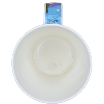Inside view of Dunoon Bella Vista Deborah Phillips Mug with colorful handle design