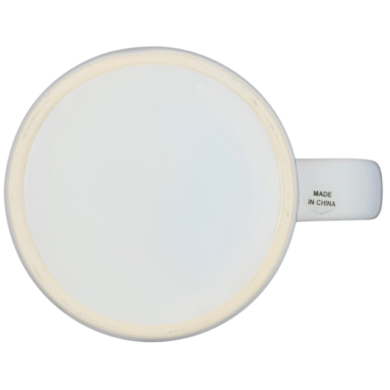 Bottom view of the Dutch Bros Coffee Guaranteed To Satisfy Mug showcasing its clean design and craftsmanship