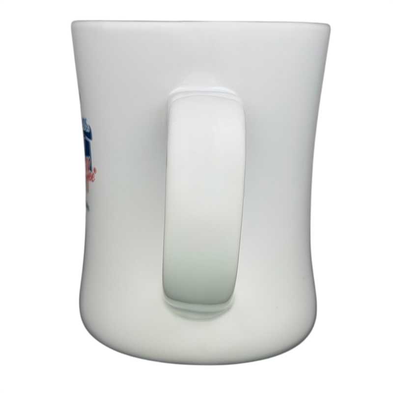 Dutch Bros Coffee Guaranteed To Satisfy Mug with a sturdy handle and glossy finish