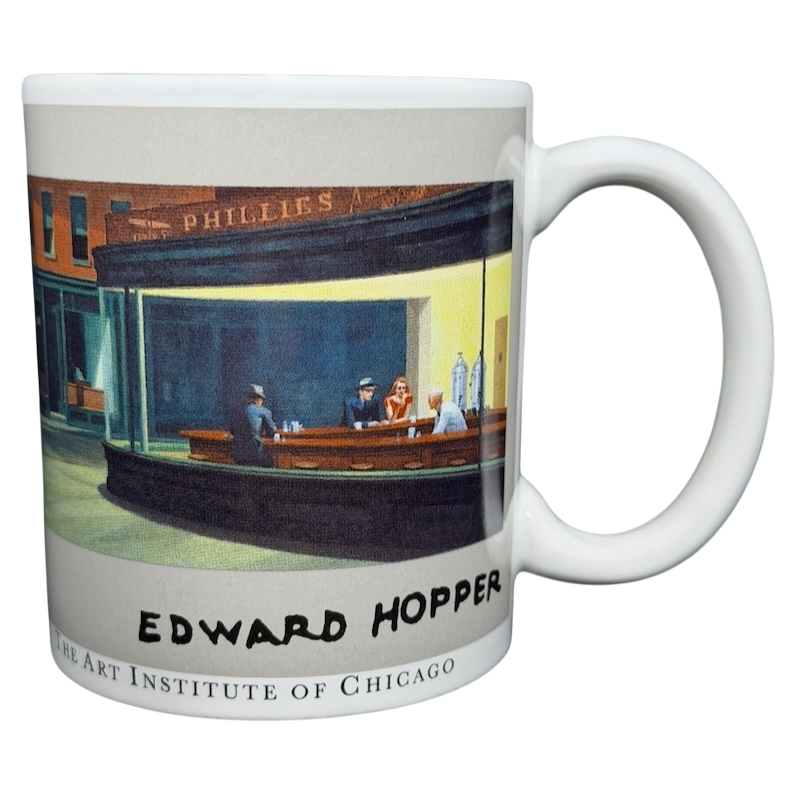 Edward Hopper Nighthawks mug featuring iconic artwork from The Art Institute of Chicago