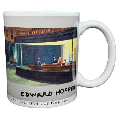 Edward Hopper Nighthawks mug featuring iconic artwork from The Art Institute of Chicago