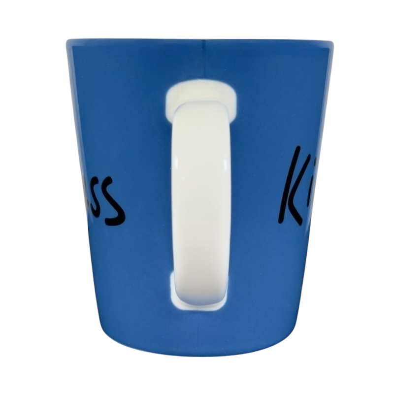 Royal Doulton Ellen Degeneres collectible kindness mug in blue with white handle and partial black text